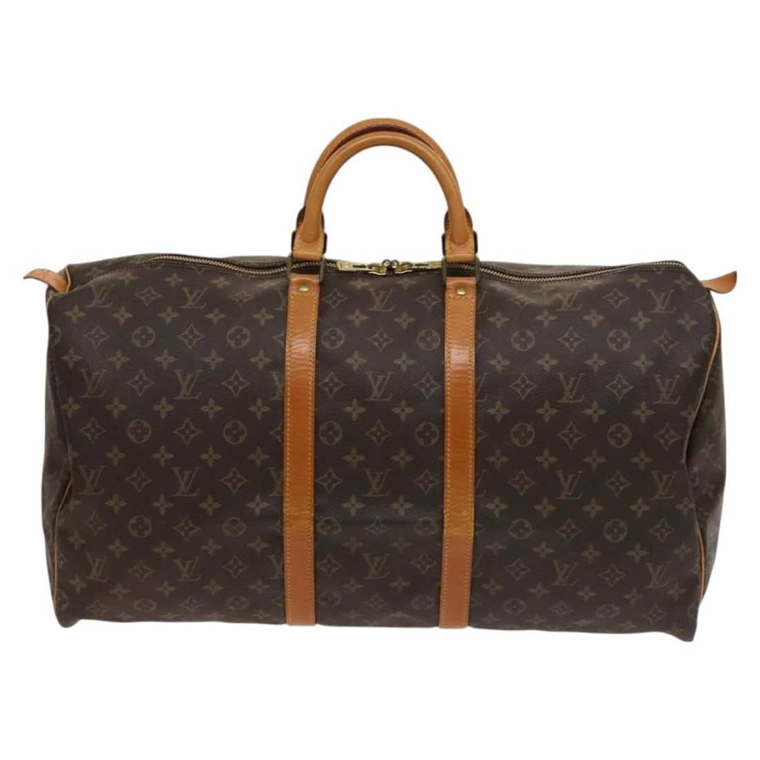Unisex Louis Vuitton Monogram Canvas Keepall Bag 55cm: Unisex Louis Vuitton Monogram Canvas Keepall Bag 55cm Louis Vuitton Keepall bag crafted from monogram canvas designed for unisex use. It features brown canvas with leather accents and metal fittings.