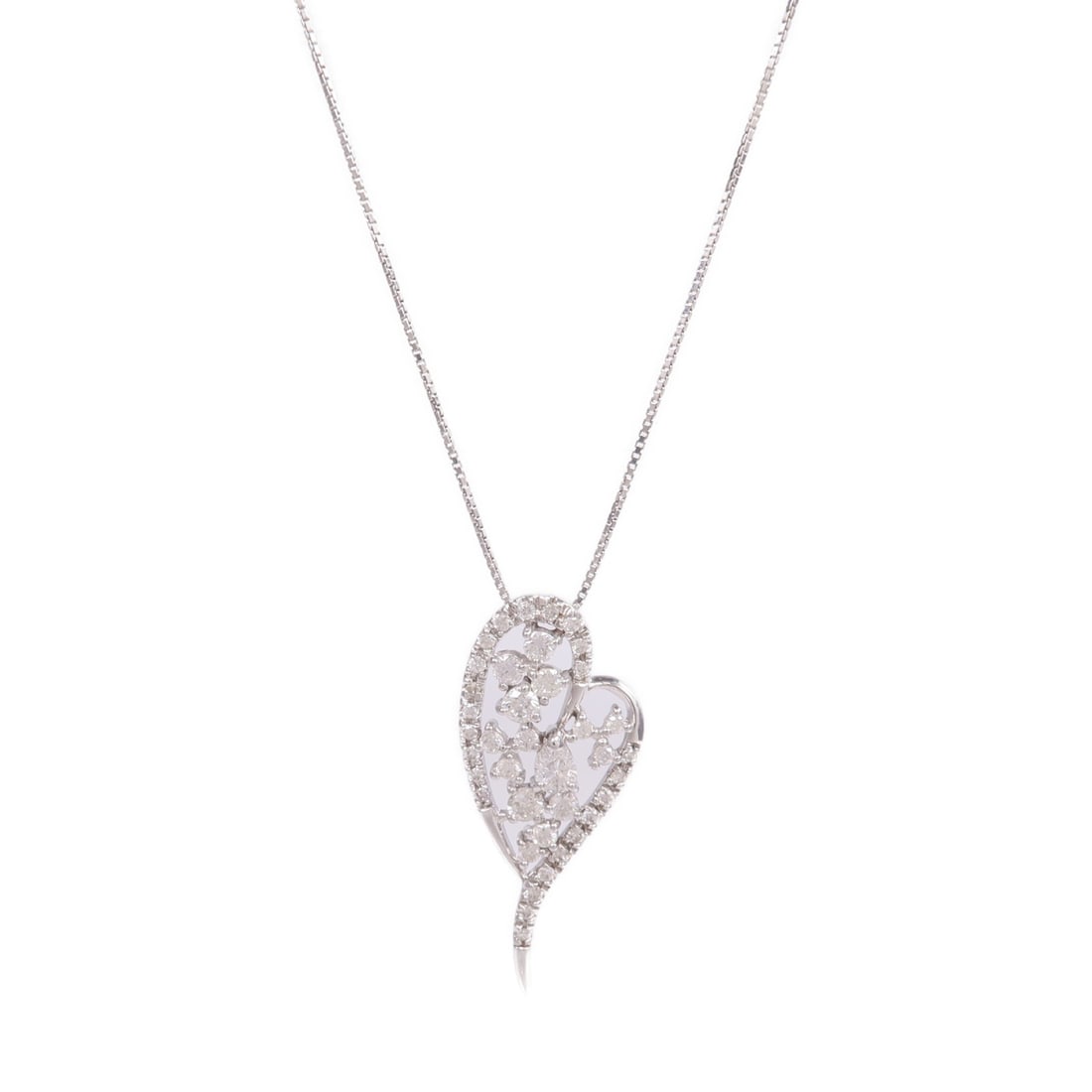Diamond Pendant Necklace in 14K White Gold Setting (1 of 9)