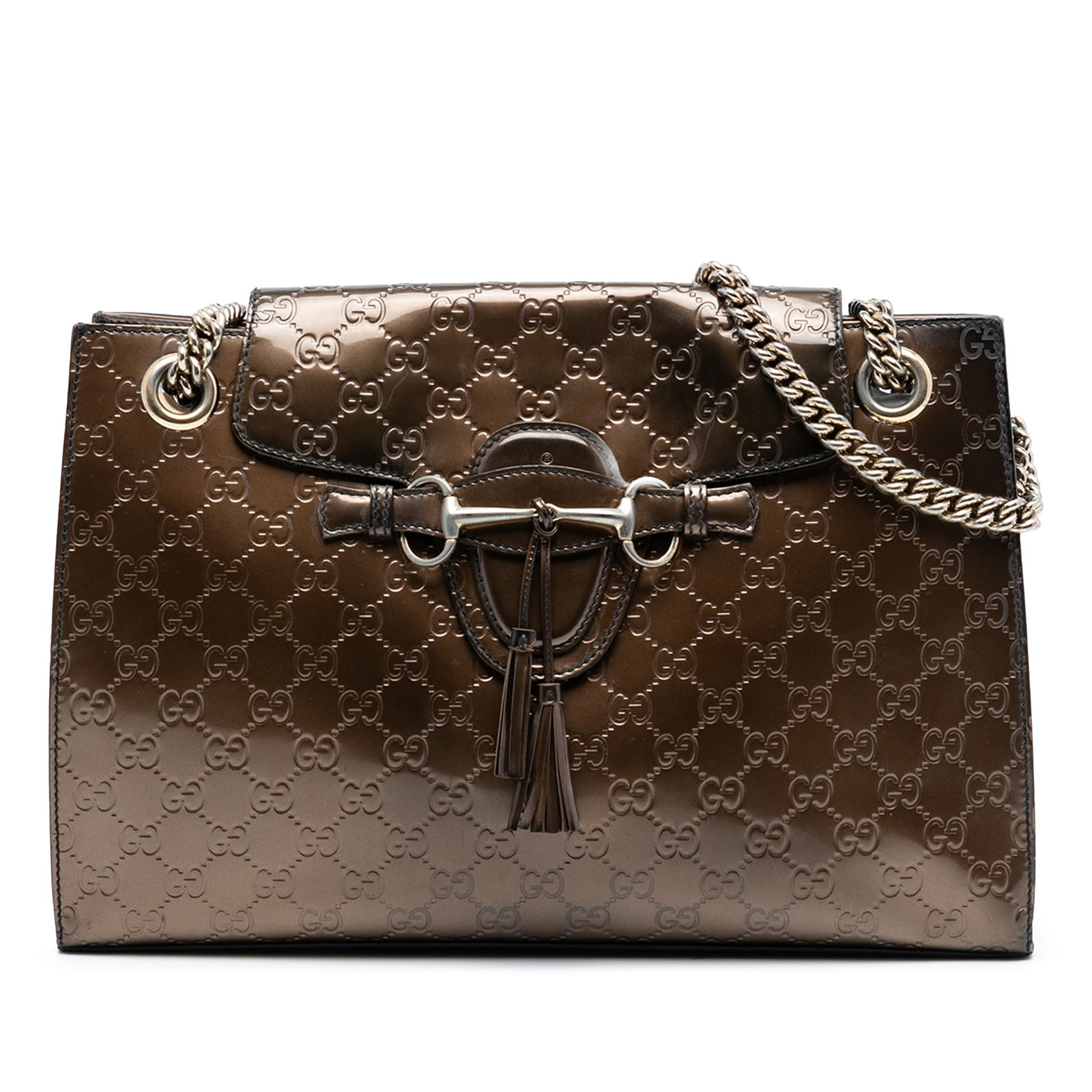 Gucci Emily Guccissima Leather Chain Strap Shoulder Bag Brown (1 of 8)