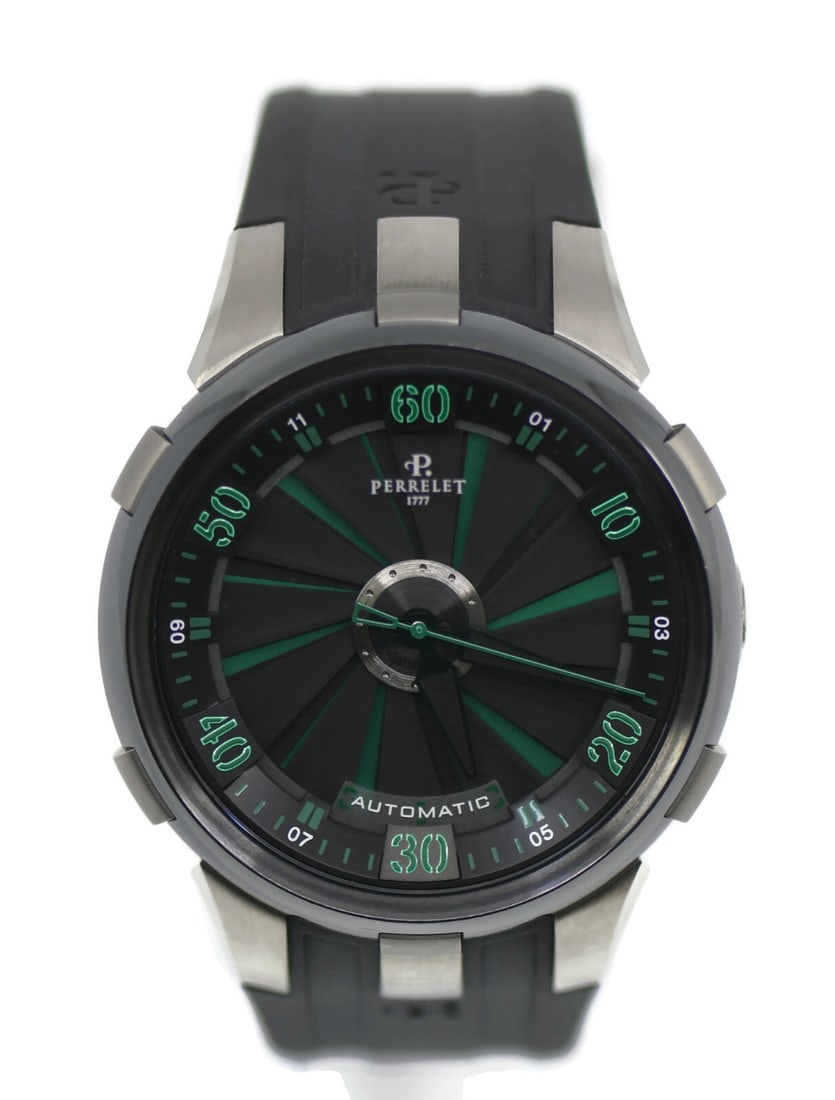 Perrelet Turbine Chronograph Stainless Steel 47mm Watch A1051/3: Perrelet Turbine Chronograph Stainless Steel 47mm Watch A1051/3 Discover the Perrelet Turbine Chronograph, a stunning wristwatch designed for those who appreciate mechanical craftsmanship. This pre-ow