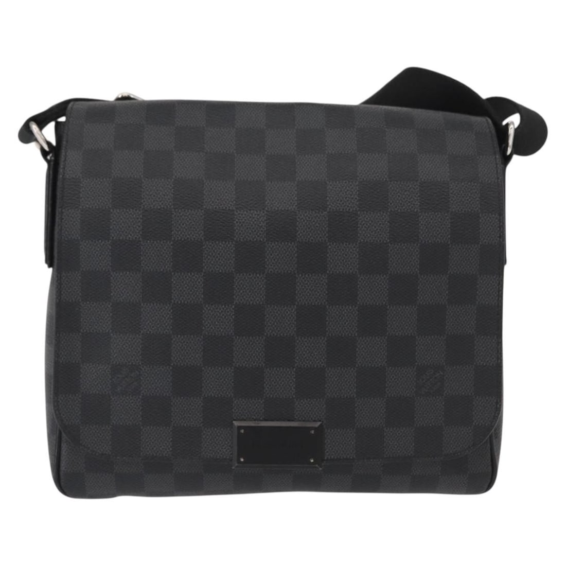 Unisex Gray Canvas Louis Vuitton District Messenger Bag 23x24x6cm (1 of 18)