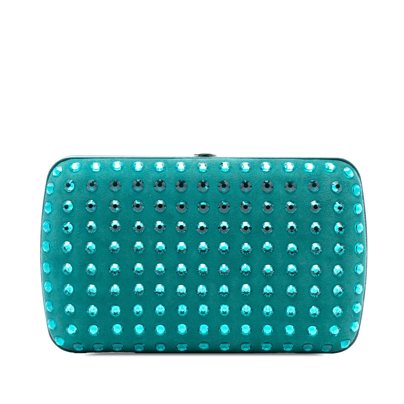 Blue Gucci Broadway Clutch with Suede and Crystal Interlocking G Motif (1 of 7)