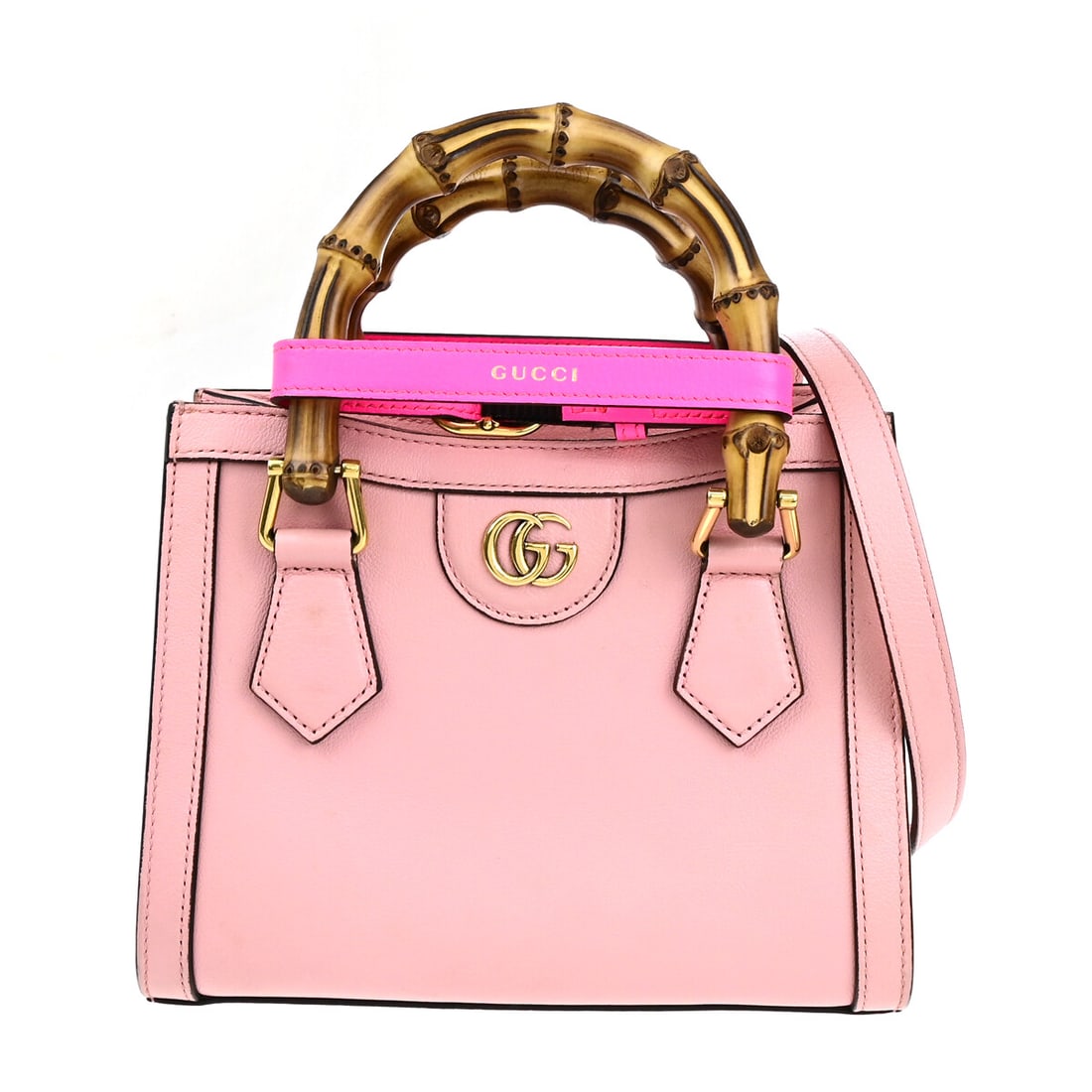 Gucci Diana NM Pink Leather Tote with Bamboo Handle (1 of 18)