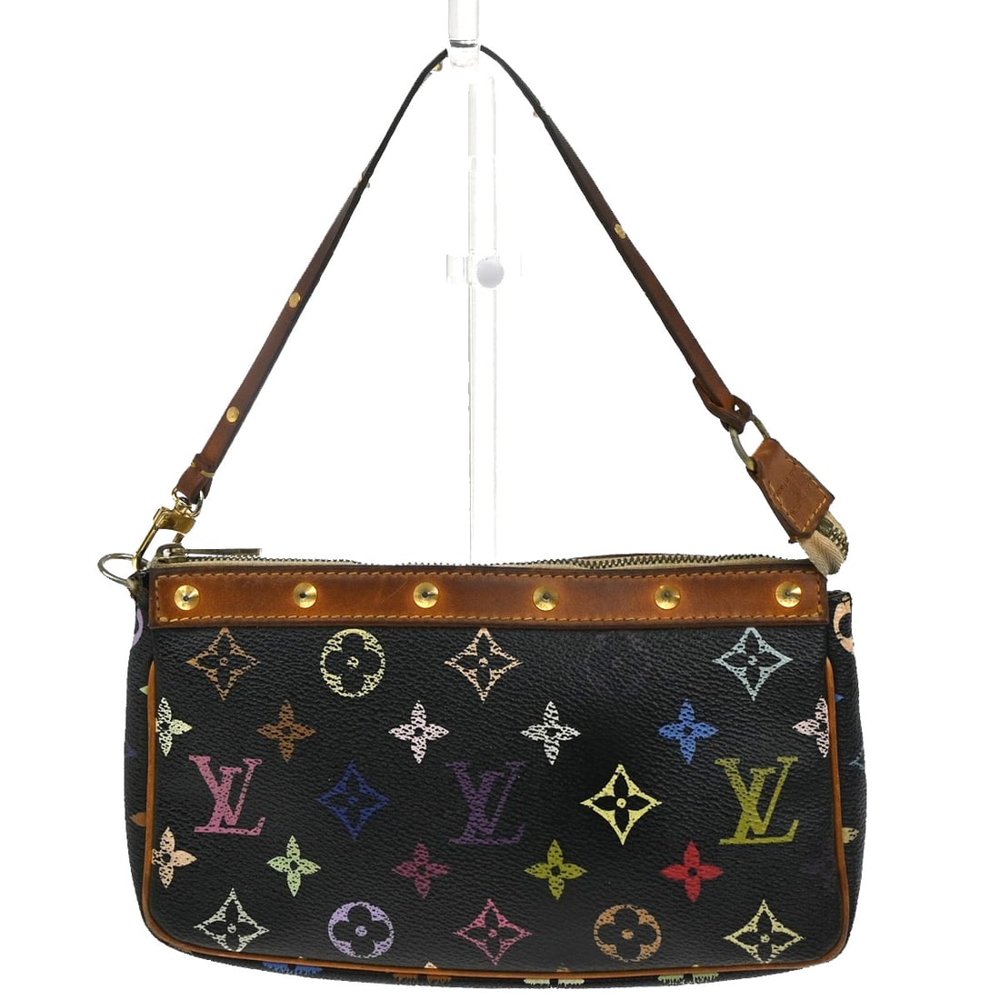Louis Vuitton Multicolor Monogram Canvas Pochette Accessoires Bag: Louis Vuitton Multicolor Monogram Canvas Pochette Accessoires Bag This pre-owned Louis Vuitton Pochette Accessoires Monogram Multicolor handbag features a black canvas exterior with the signature mono