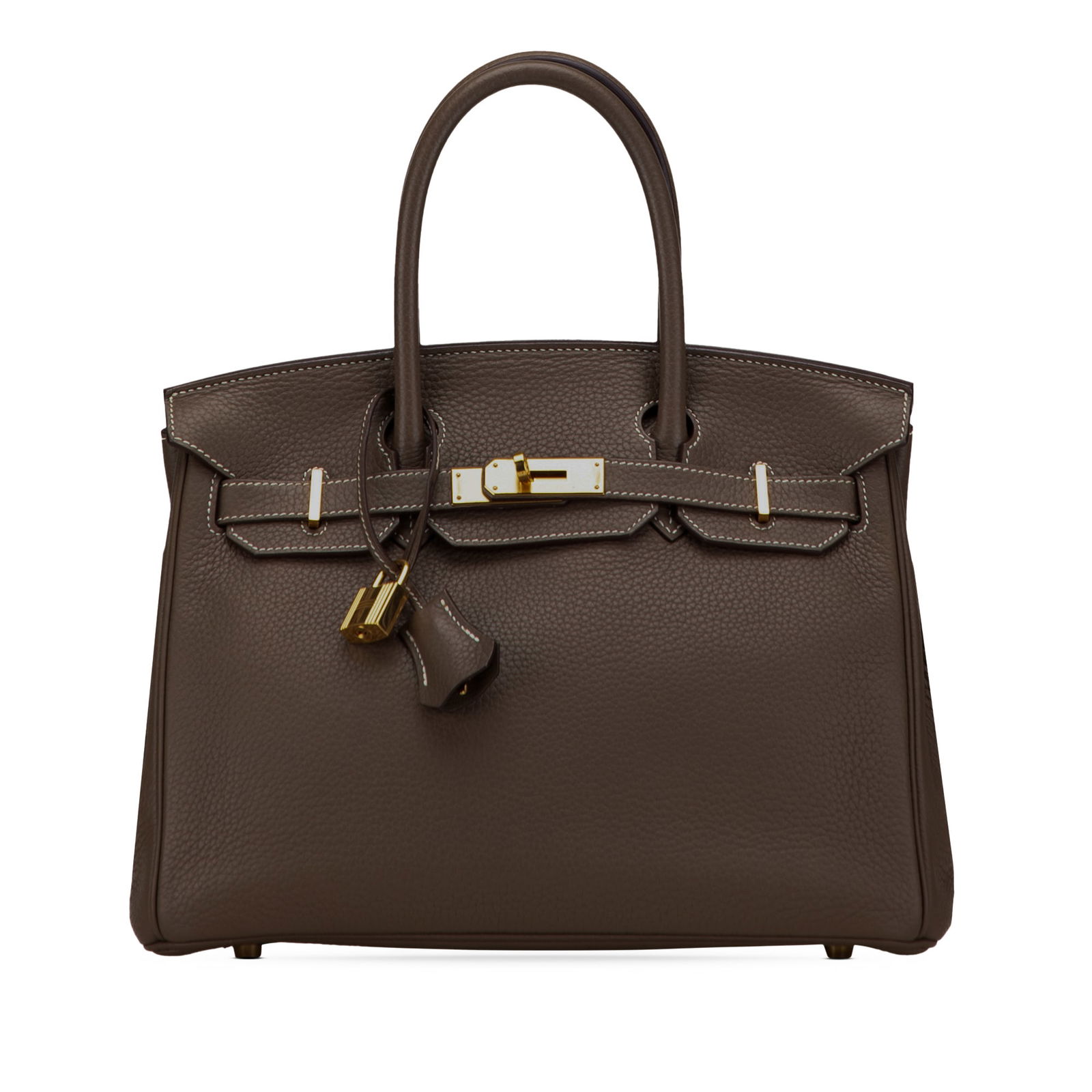 Hermes Togo Birkin Retourne 30 Ecorce Leather Handbag: Hermes Togo Birkin Retourne 30 Ecorce Leather Handbag This exquisite Hermes Togo Birkin Retourne 30 is crafted from luxurious Togo leather in a rich Ecorce color. It features elegant rolled leather ha