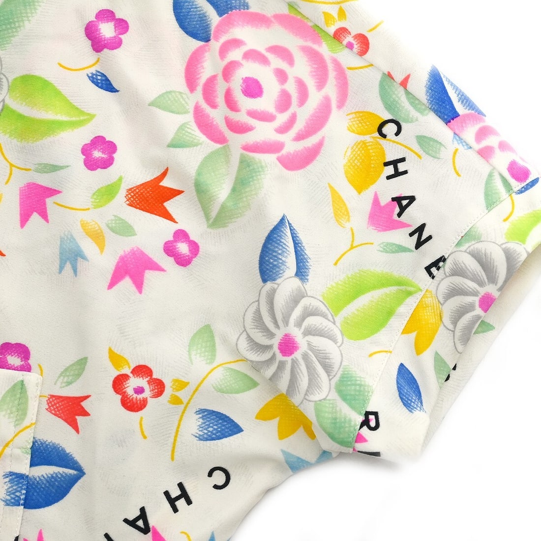 Vintage Chanel Cropped White T-Shirt 96P Size 42 - 4