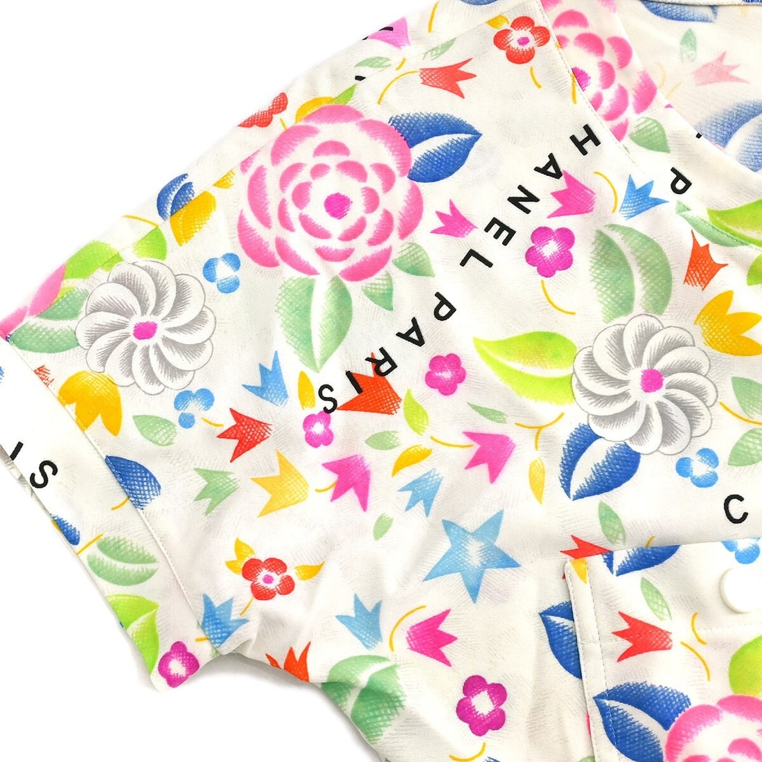 Vintage Chanel Cropped White T-Shirt 96P Size 42 - 5