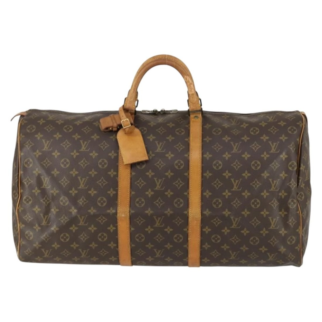 Louis Vuitton Monogram Canvas Keepall Travel Bag 60cm: Louis Vuitton Monogram Canvas Keepall Travel Bag 60cm This Louis Vuitton Keepall Bag features the iconic monogram canvas in brown, designed for unisex use. It measures 60cm x 30cm x 26cm and is made i
