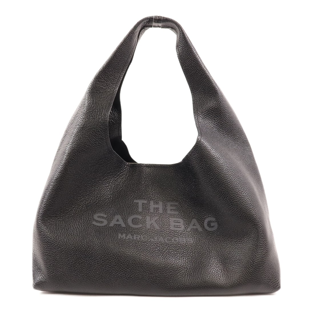 MARC JACOBS The Sack Shoulder Bag Black Calfskin Leather: MARC JACOBS The Sack Shoulder Bag Black Calfskin Leather The Sack Bag by MARC JACOBS is a stylish shoulder bag crafted from high-quality black calfskin leather. This versatile accessory features a spa