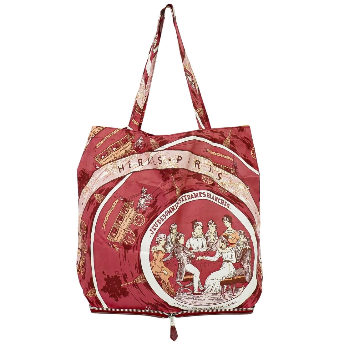 Silky Pop Burgundy Silk Tote Bag by Hermes France: Silky Pop Burgundy Silk Tote Bag by Hermes France The Hermes Silky Pop Tote is crafted from printed silk in a rich burgundy hue, designed for women. This pre-owned bag is in excellent condition with o
