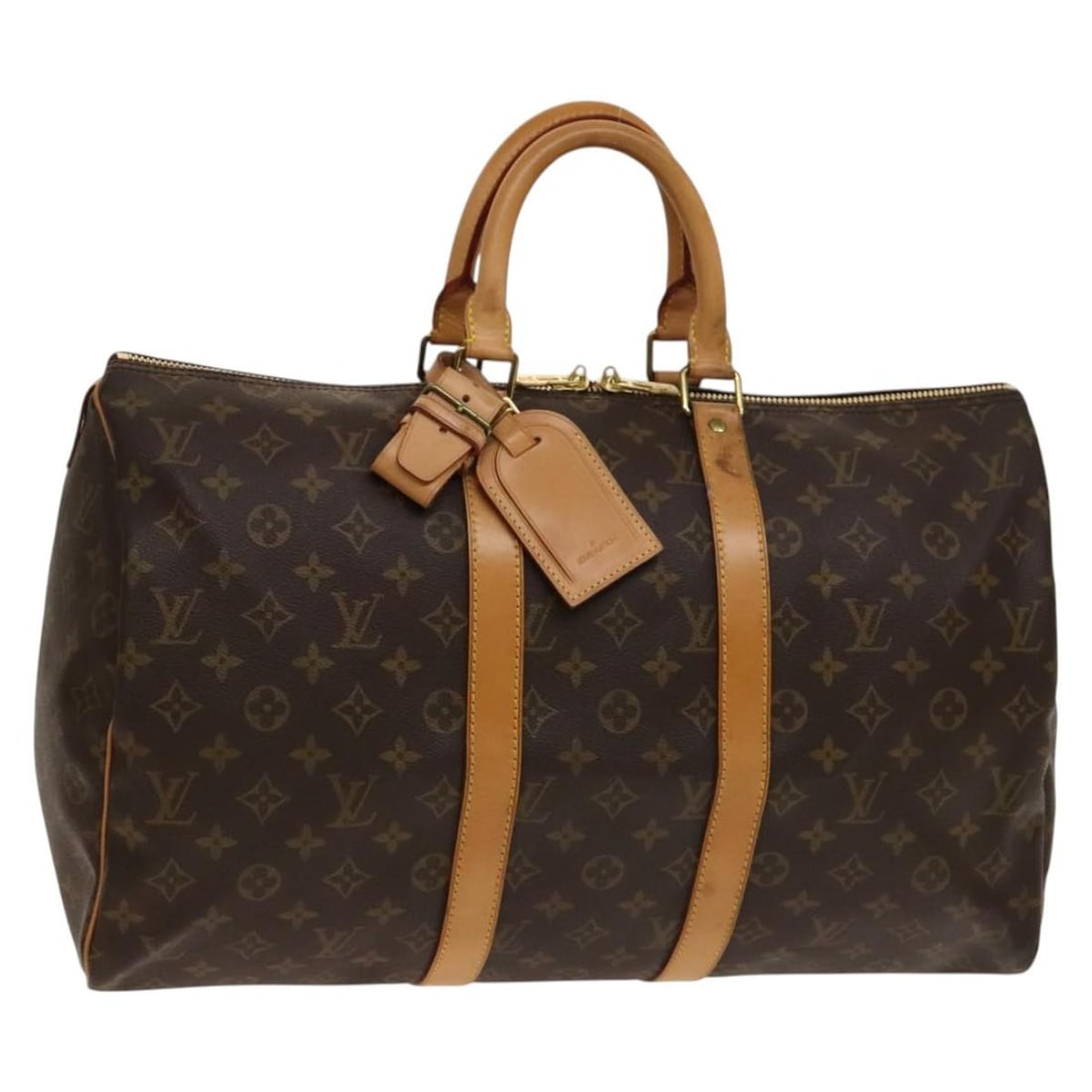 Louis Vuitton Monogram Canvas Keepall 45cm Travel Duffle Bag: Louis Vuitton Monogram Canvas Keepall 45cm Travel Duffle Bag This Louis Vuitton Keepall Bag features the classic monogram canvas design, crafted for unisex use. The bag measures 45cm x 25cm x 20cm and