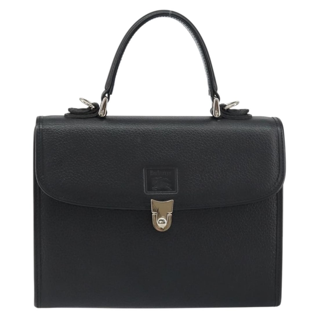 Black Leather Vintage Burberry Handbag 22cm by 17cm by 8cm (1 of 18)