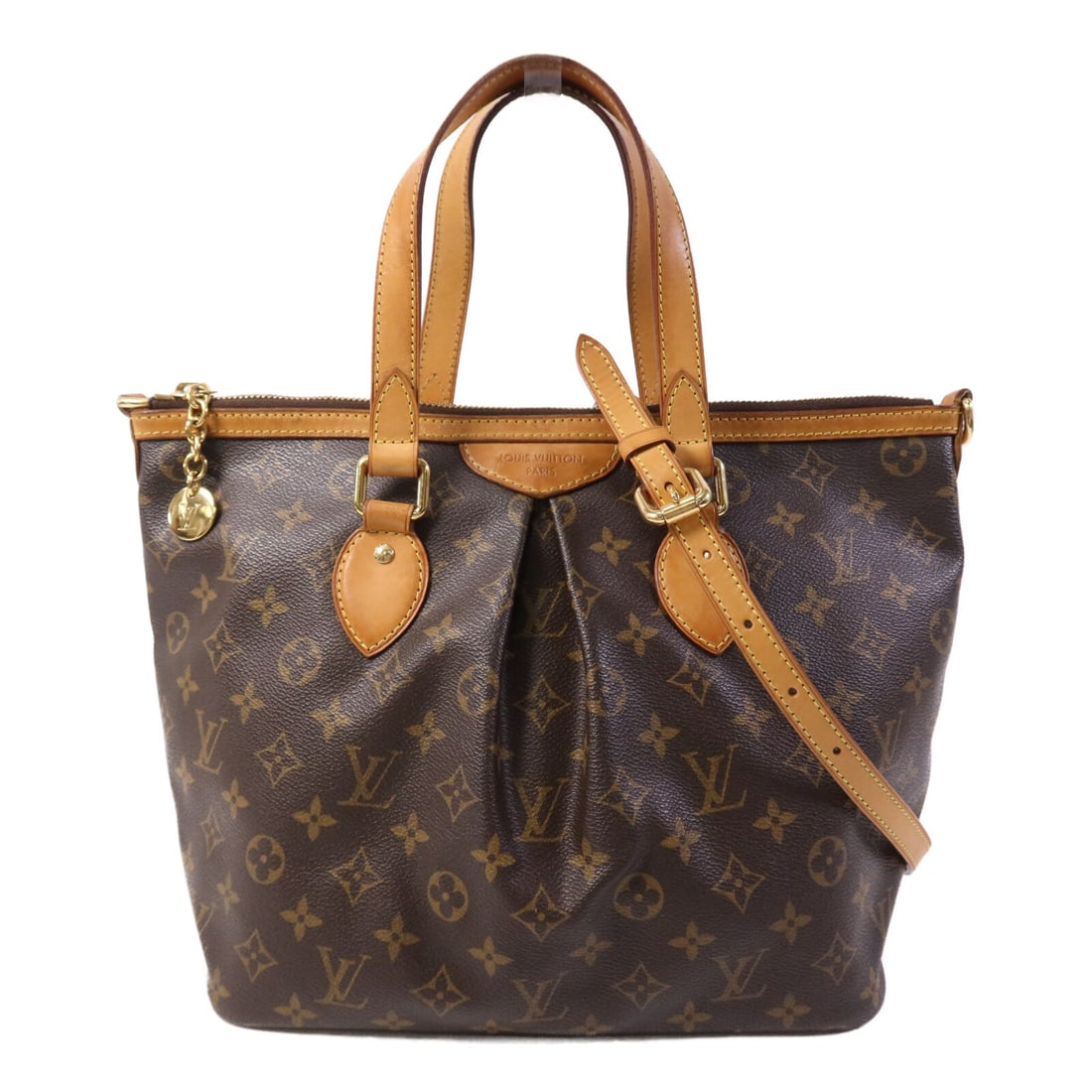 Palermo PM Monogram Brown 2-Way Shoulder Bag by Louis Vuitton M40145: Palermo PM Monogram Brown 2-Way Shoulder Bag by Louis Vuitton M40145 This Louis Vuitton Palermo PM is a versatile 2-way shoulder bag crafted from signature brown PVC coated canvas in the classic Monog
