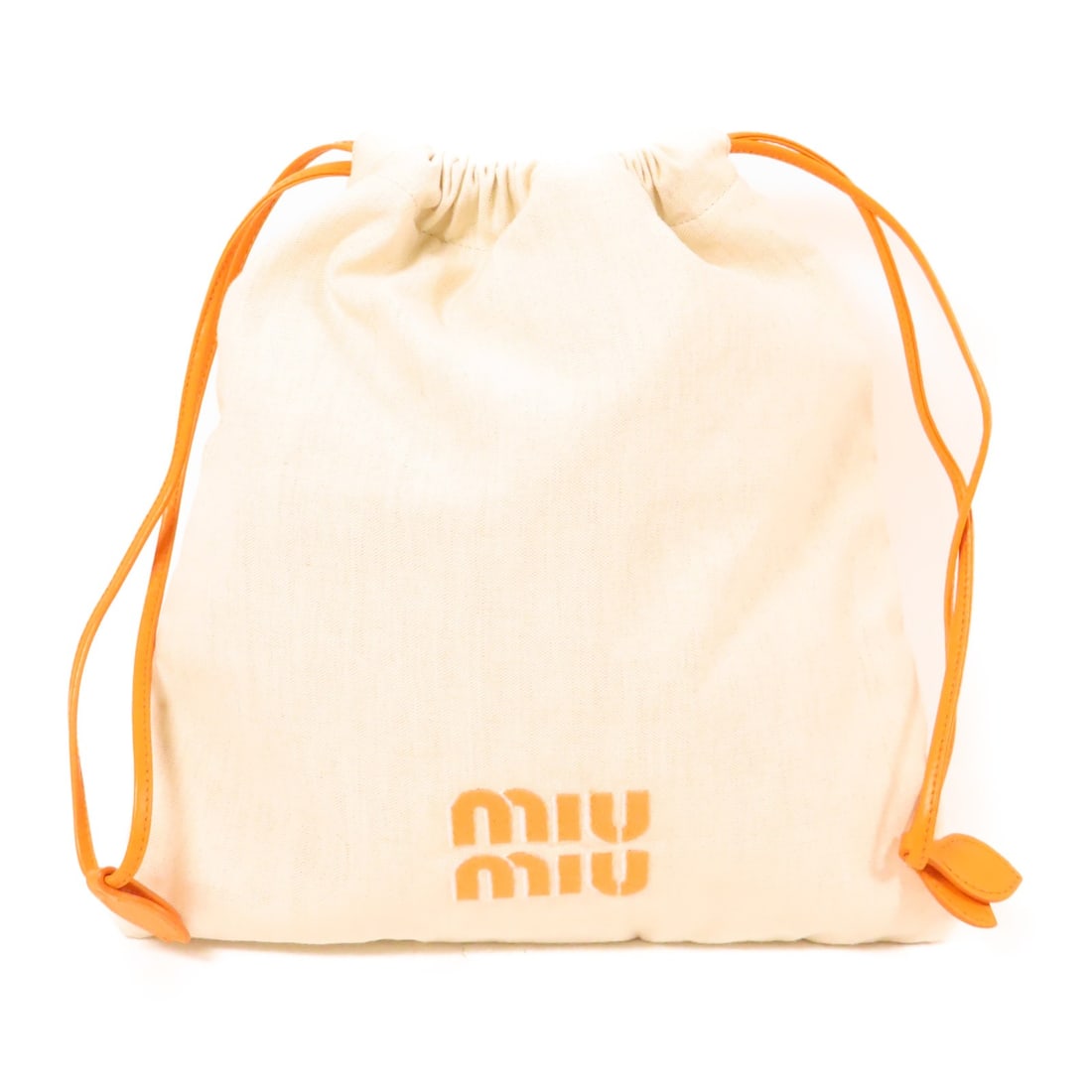 Miu Miu Beige Canvas Drawstring Shoulder Bag 11.6x10.8 (1 of 14)