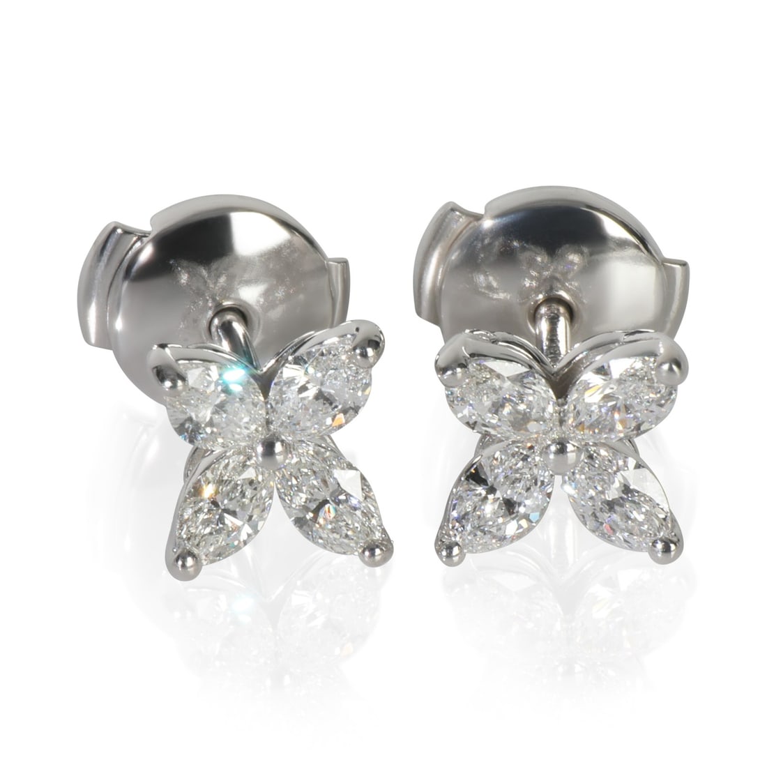 Victoria Small Model Platinum Diamond Earrings by Tiffany & Co. (1 of 4)