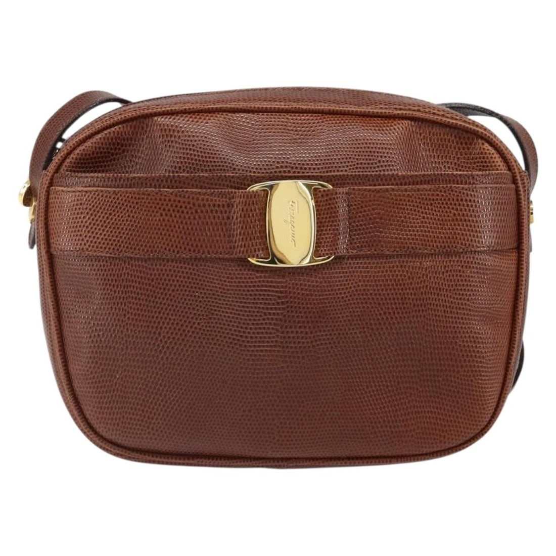Salvatore Ferragamo Leather Vara Bow Brown Camera Shoulder Bag: Salvatore Ferragamo Leather Vara Bow Brown Camera Shoulder Bag This Salvatore Ferragamo Vara Bow camera shoulder bag is crafted from brown leather and designed for women. It features a shoulder strap