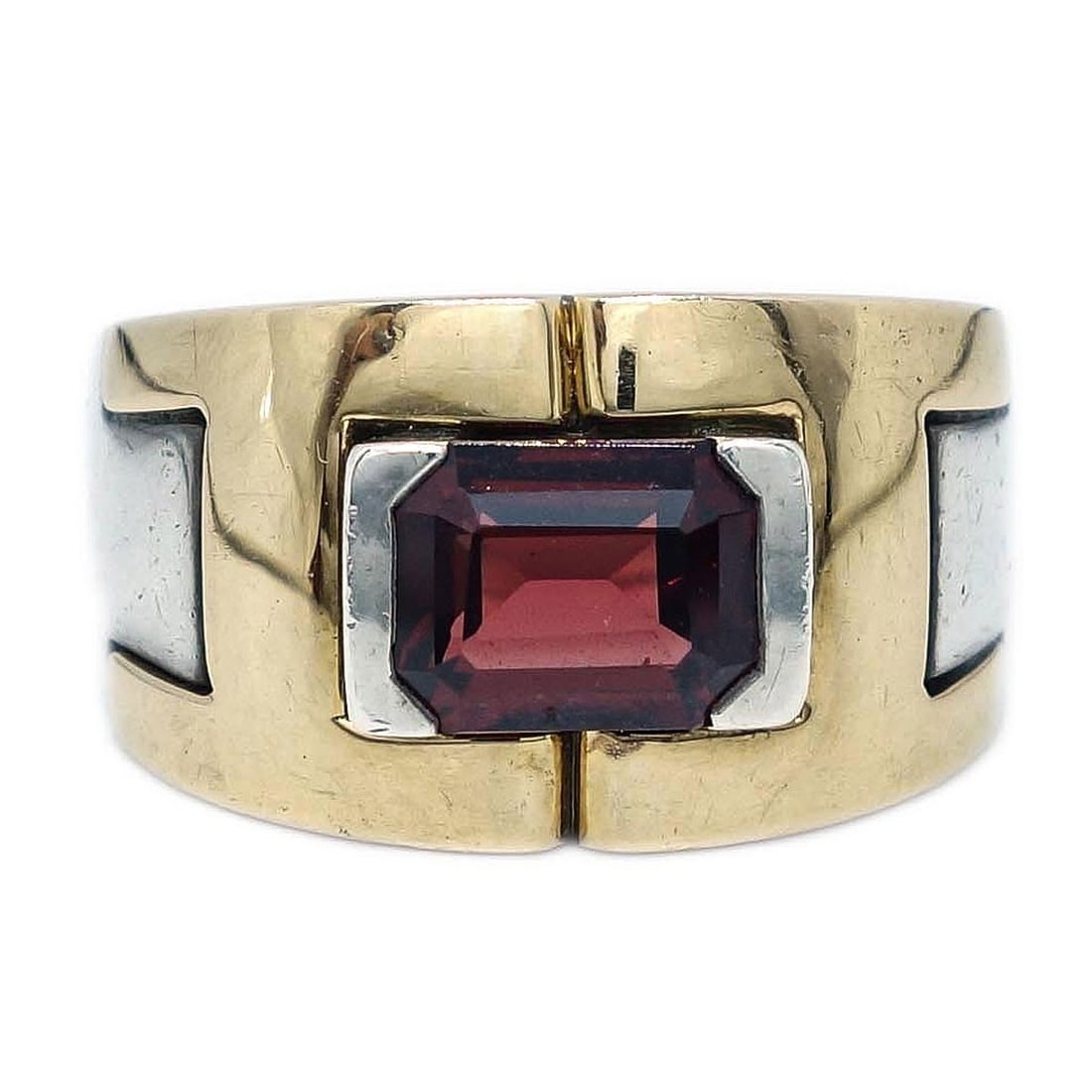 Garnet Silver Ring Size 51 by Hermes SV925 Vintage Jewelry (1 of 4)