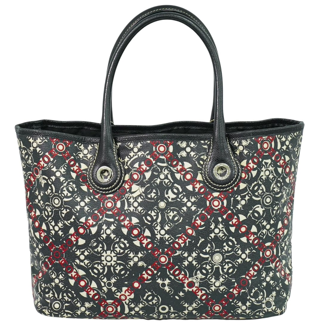 Optic Coco Tote by Chanel Multicolor Canvas Handbag: Optic Coco Tote by Chanel Multicolor Canvas Handbag The Chanel Optic Coco Tote is crafted from printed coated canvas with caviar detailing in a multicolor design. This tote features a spacious interio