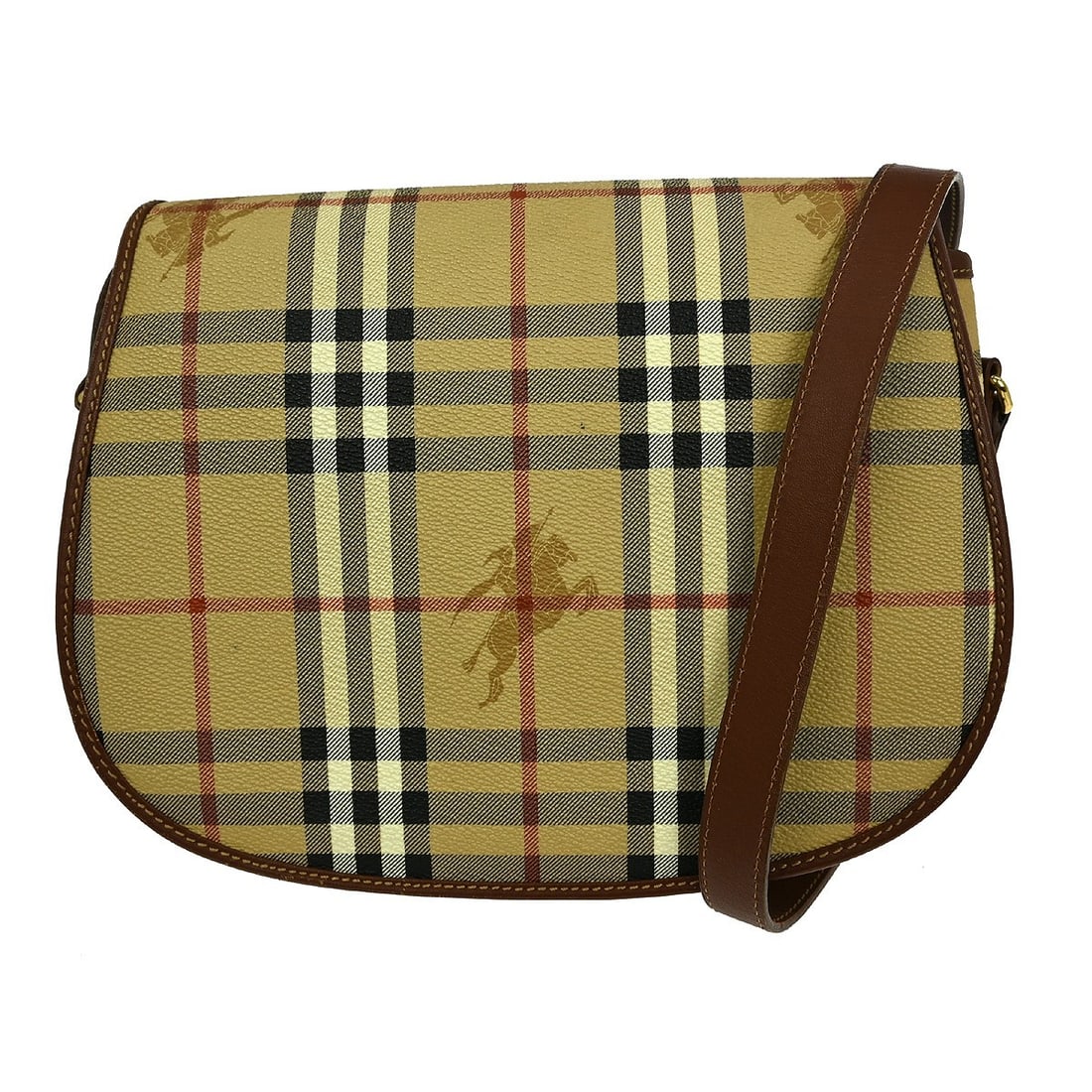 Burberry House Check Beige Medium Shoulder Bag with Crossbody Strap (1 of 9)