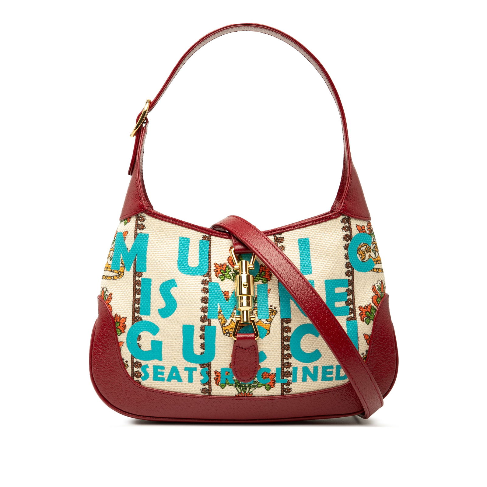 Gucci Jackie 1961 Small Canvas Crossbody Bag with Leather Trim: Gucci Jackie 1961 Small Canvas Crossbody Bag with Leather Trim The Gucci Jackie 1961 Crossbody is a stylish accessory featuring a printed canvas body complemented by luxurious leather trim. It include