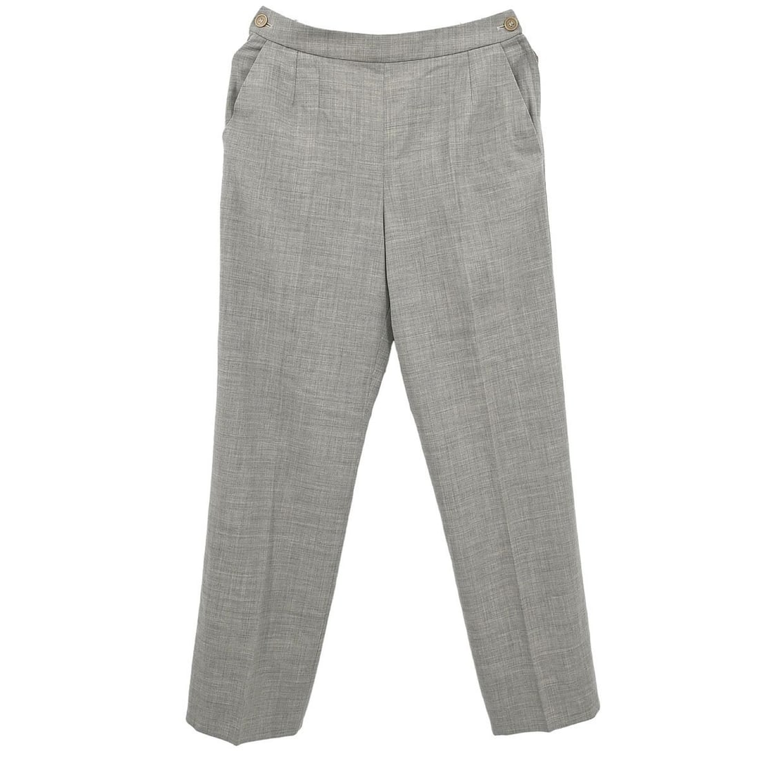 Hermes Vintage Gray Wool Pants Size 38 Casual Style: Hermes Vintage Gray Wool Pants Size 38 Casual Style Elevate your casual wardrobe with these vintage Hermes long pants in a sophisticated gray hue. Crafted from 100% wool, these pants offer both comfor
