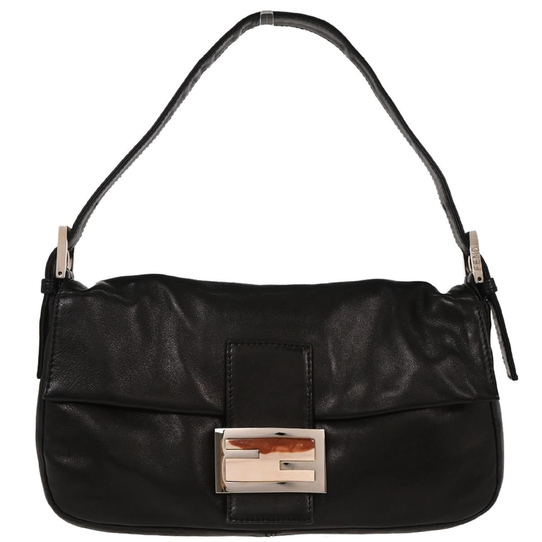 Fendi Black Lambskin Baguette Handbag 2731.26424.009 Silver Hardware: Fendi Black Lambskin Baguette Handbag 2731.26424.009 Silver Hardware This Fendi Baguette handbag is crafted from luxurious black lambskin leather, making it an elegant accessory for casual occasions.