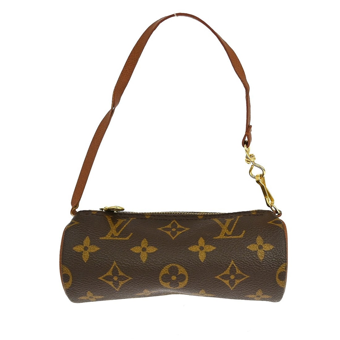 Louis Vuitton Papillon Micro Monogram Canvas Handbag With Attached Pouch: Louis Vuitton Papillon Micro Monogram Canvas Handbag With Attached Pouch This vintage Louis Vuitton Papillon micro pouch features the iconic monogram canvas with brown leather top handles. Designed wi