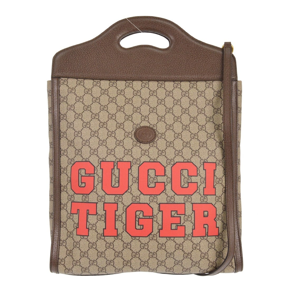 Brown Large GG Supreme Tiger Coated Canvas Gucci Tote Bag 688497 467891: Brown Large GG Supreme Tiger Coated Canvas Gucci Tote Bag 688497 467891 This Gucci Tiger Brown GG Supreme 2-way tote bag features a large silhouette crafted from leather-coated canvas in the signature