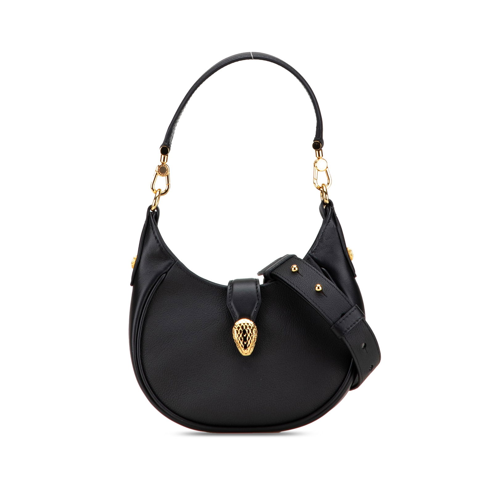 Bvlgari Black Leather Serpenti Ellipse Satchel with Detachable Straps (1 of 10)