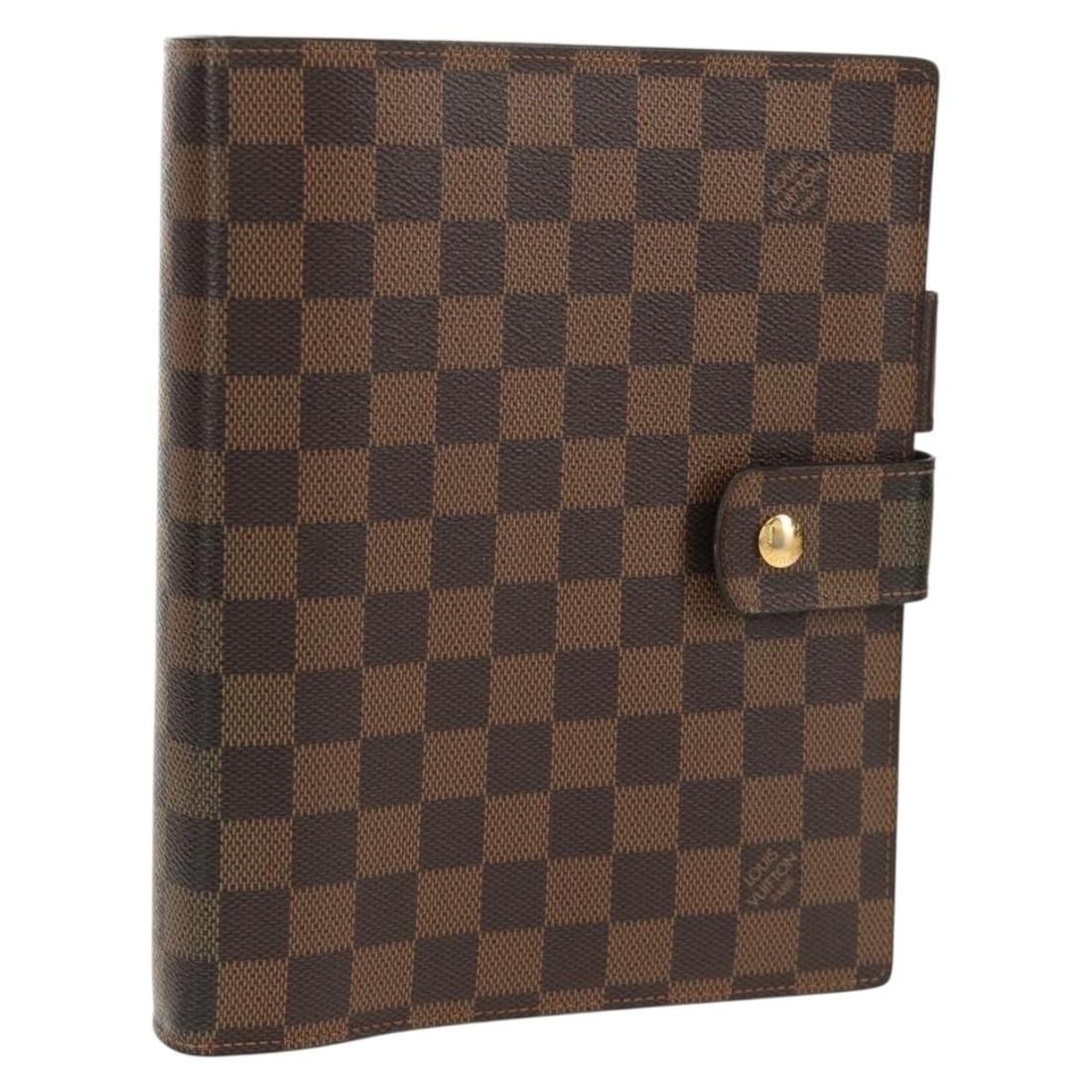 Louis Vuitton Damier Ebene Canvas Large Day Planner Cover R20107: Louis Vuitton Damier Ebene Canvas Large Day Planner Cover R20107 This Louis Vuitton Damier Ebene Agenda GM Day Planner Cover is crafted from durable Damier Ebene canvas in a classic color scheme. Desi