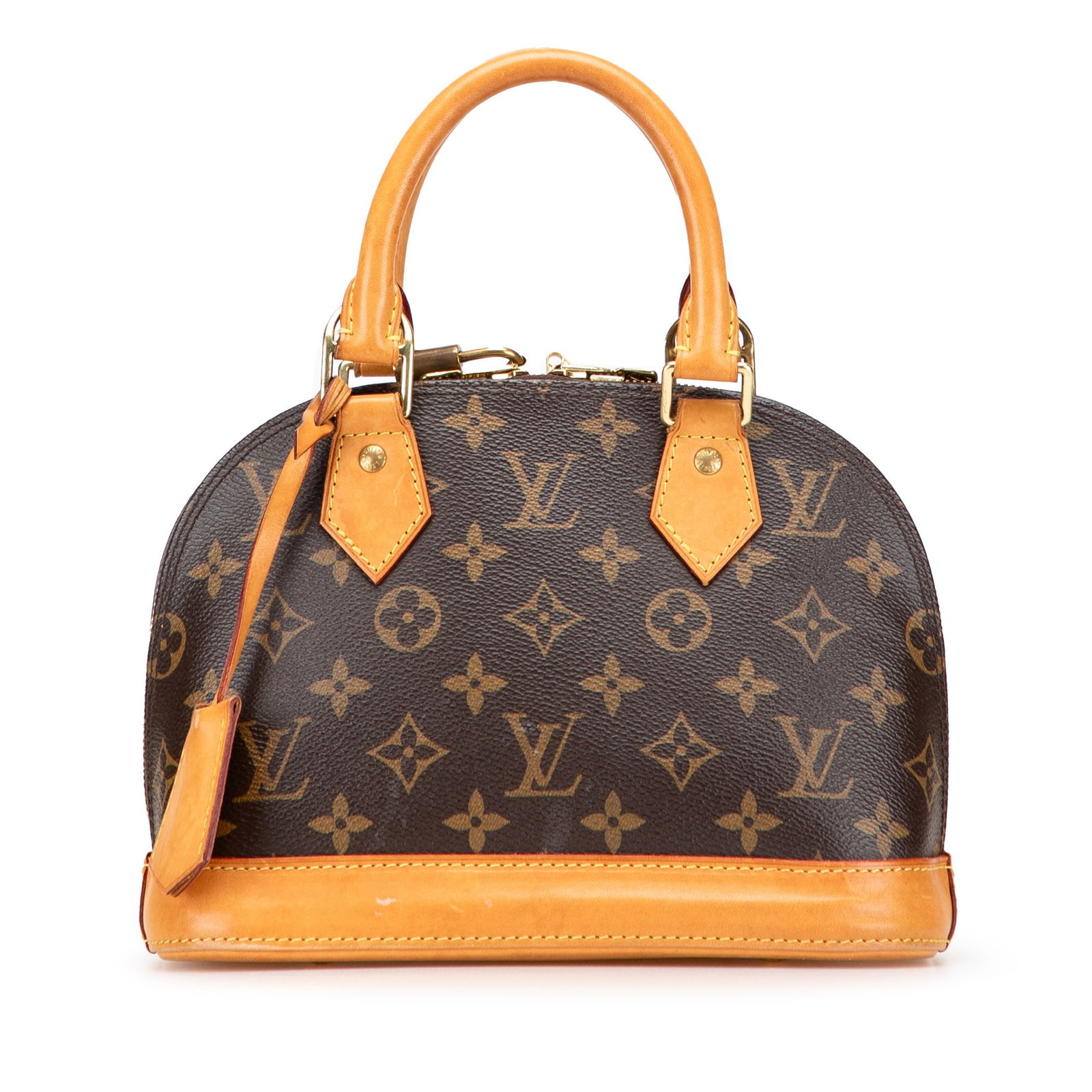 Louis Vuitton Monogram Alma BB Brown Canvas Handbag: Louis Vuitton Monogram Alma BB Brown Canvas Handbag The Louis Vuitton Monogram Alma BB is a stylish and compact handbag that features a distinctive monogram canvas body, complemented by vachetta leath