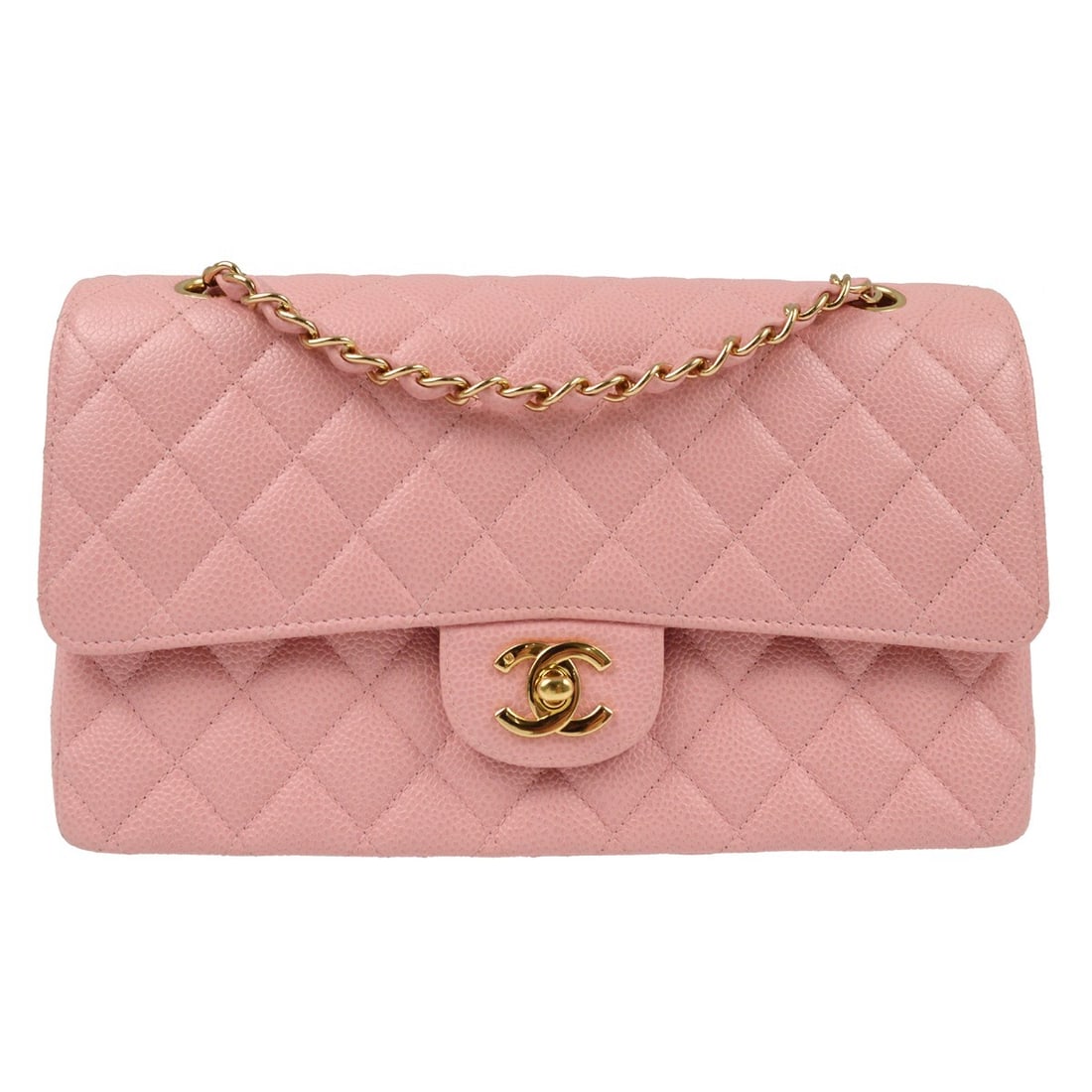 Chanel Pink Caviar Medium Classic Double Flap Shoulder Bag (1 of 11)