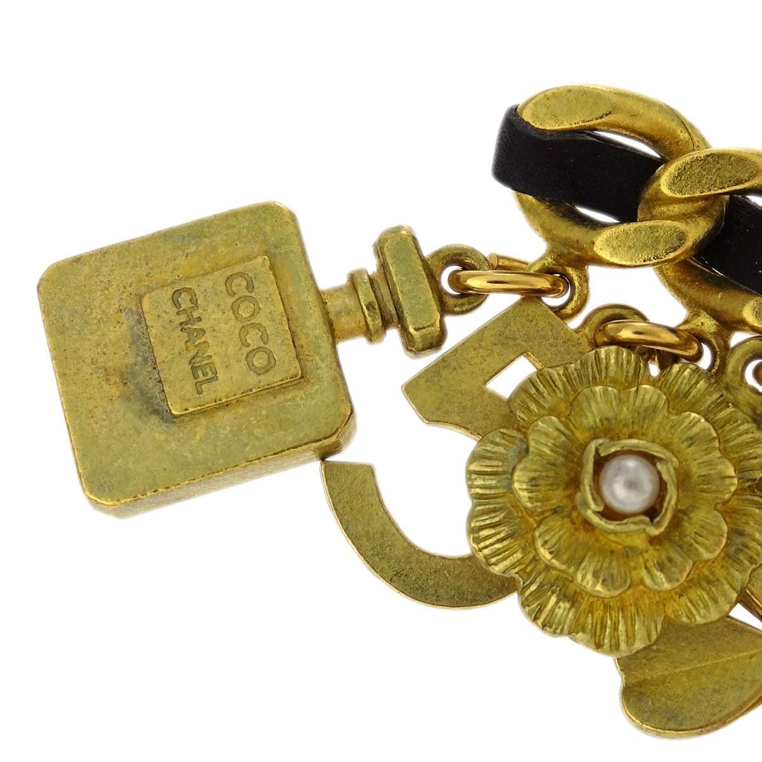 Chanel Clover Brooch Pin Gold-Plated with Artificial Pearls 3in - 2