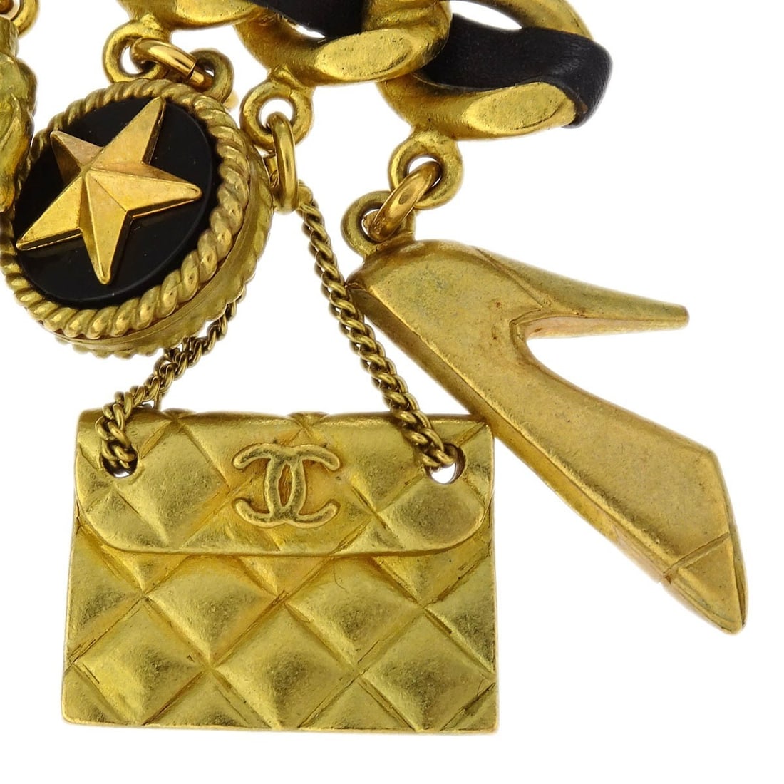 Chanel Clover Brooch Pin Gold-Plated with Artificial Pearls 3in - 3