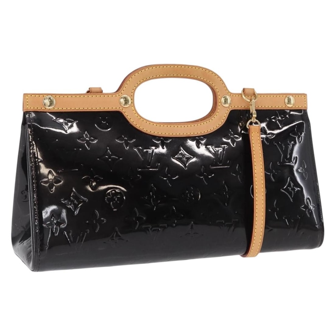 Louis Vuitton Roxbury Drive Amarante Patent Leather Handbag with Strap and Dust Bag: Louis Vuitton Roxbury Drive Amarante Patent Leather Handbag with Strap and Dust Bag This Louis Vuitton Vernis Roxbury Drive handbag features an Amarante patent leather exterior, offering a stylish and