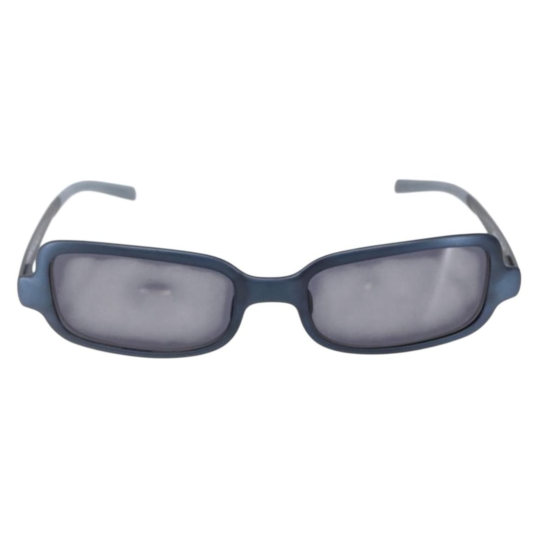 Navy Plastic Prada Sunglasses for Women: Navy Plastic Prada Sunglasses for Women These Prada sunglasses for women feature a navy plastic frame. They are pre-owned and in good condition with slight rubbing and minor scratches on the surface a