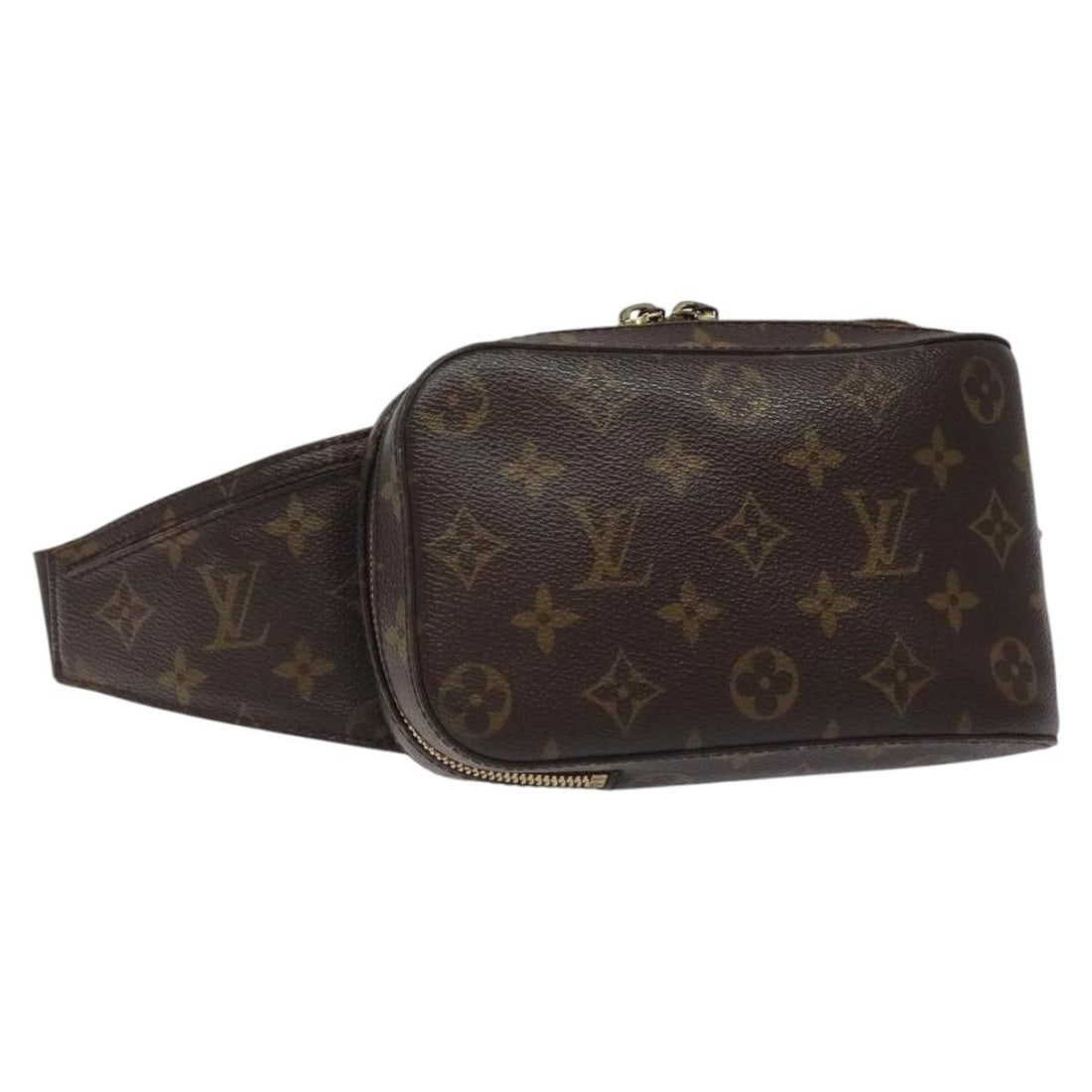 Louis Vuitton Geronimos Unisex Canvas Waist Bag Brown: Louis Vuitton Geronimos Unisex Canvas Waist Bag Brown Louis Vuitton Geronimos Waist Bag crafted from monogram canvas in brown, designed for unisex use. The bag features a shoulder strap and metal fitt