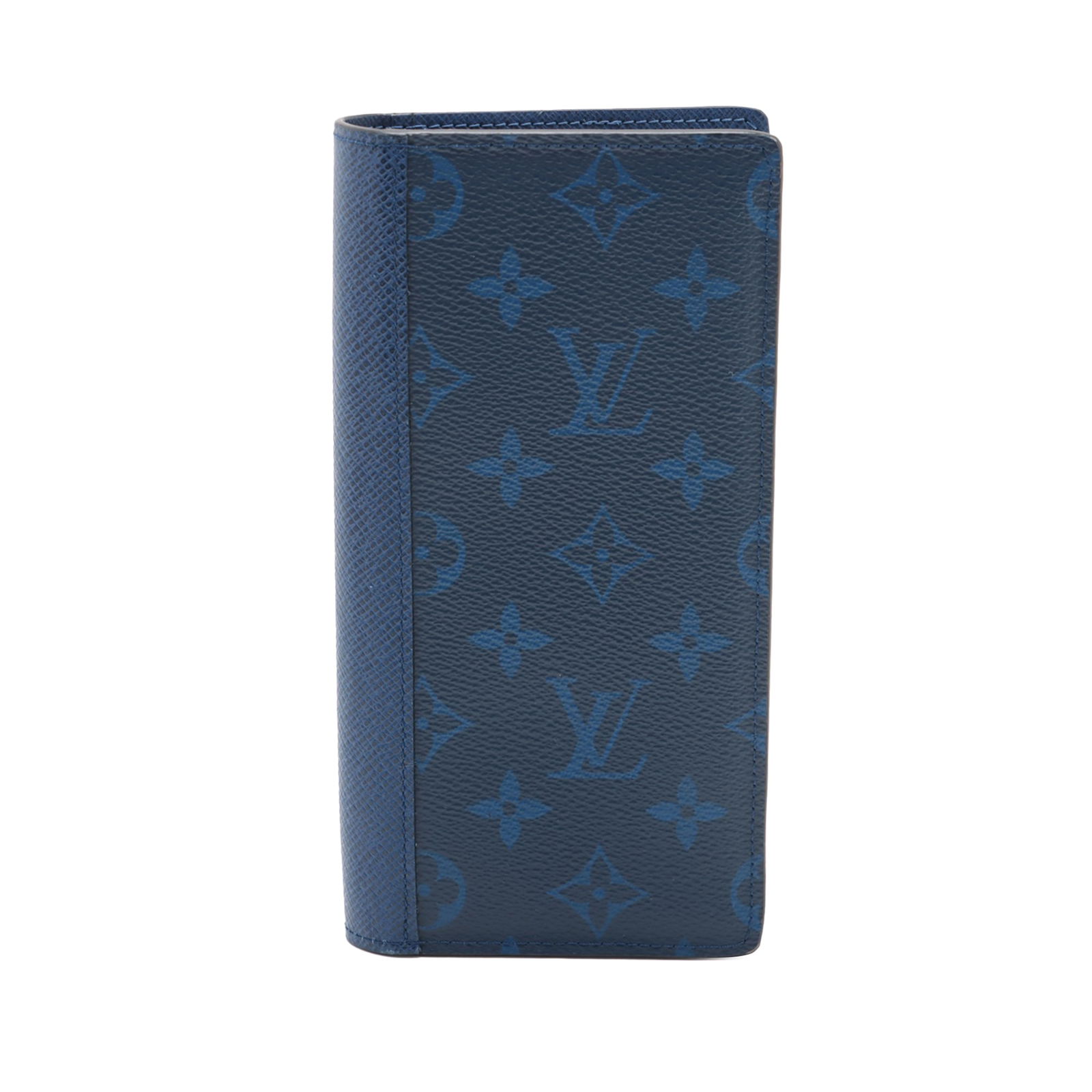 Louis Vuitton Monogram Taigarama Brazza Wallet Blue Leather: Louis Vuitton Monogram Taigarama Brazza Wallet Blue Leather This sophisticated Louis Vuitton Monogram Taigarama Brazza Bifold Long Wallet is crafted from high-quality Taiga leather, offering both dura
