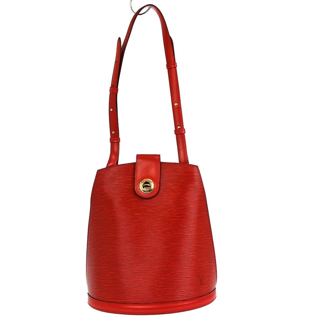 Louis Vuitton Cluny Red Epi Leather Shoulder Bag M52257 with Adjustable Strap: Louis Vuitton Cluny Red Epi Leather Shoulder Bag M52257 with Adjustable Strap This Louis Vuitton Cluny shoulder bag features red Epi leather with a structured silhouette and a medium-sized profile. It