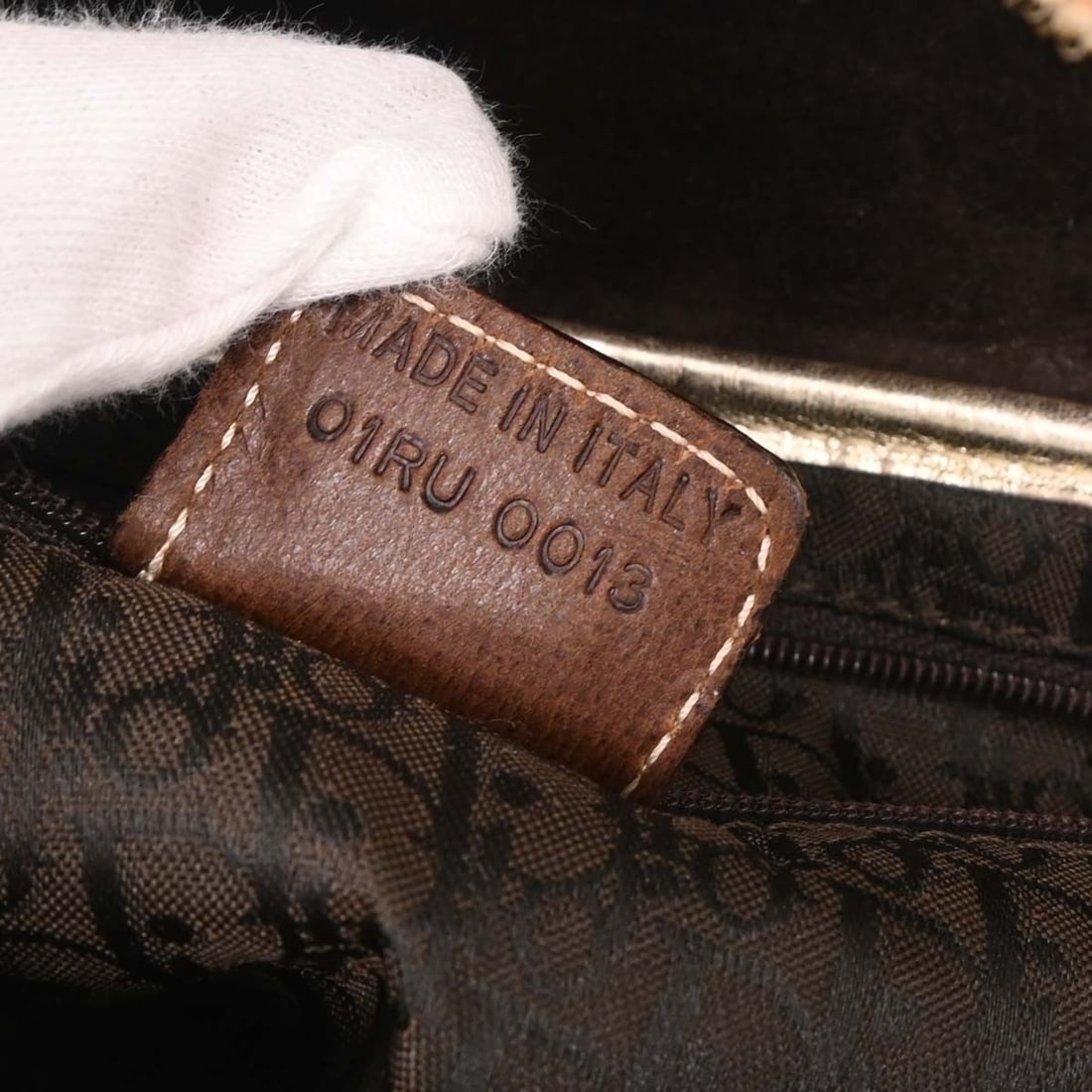 Christian Dior Saddle Handbag Brown Gold Leather Canvas 01RU0013 - 10