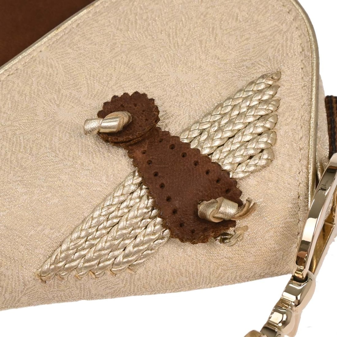 Christian Dior Saddle Handbag Brown Gold Leather Canvas 01RU0013 - 4