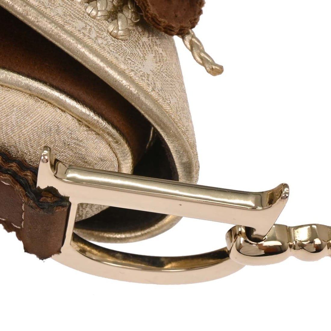Christian Dior Saddle Handbag Brown Gold Leather Canvas 01RU0013 - 5