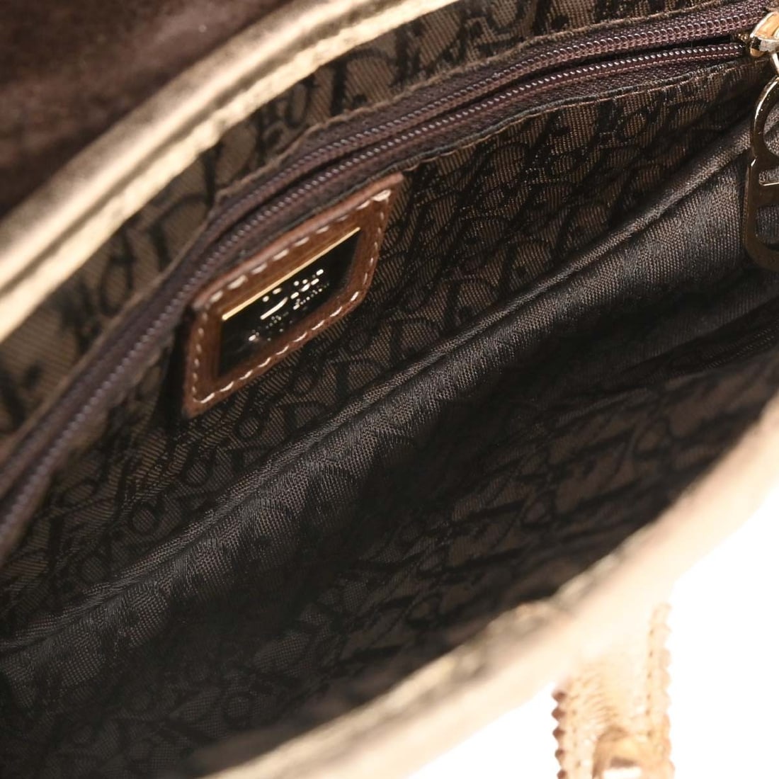 Christian Dior Saddle Handbag Brown Gold Leather Canvas 01RU0013 - 9