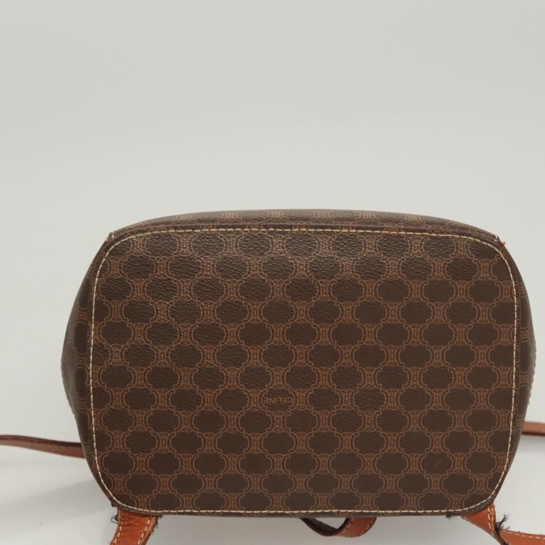 Macadam Brown Canvas Drawstring Backpack by Celine - 13