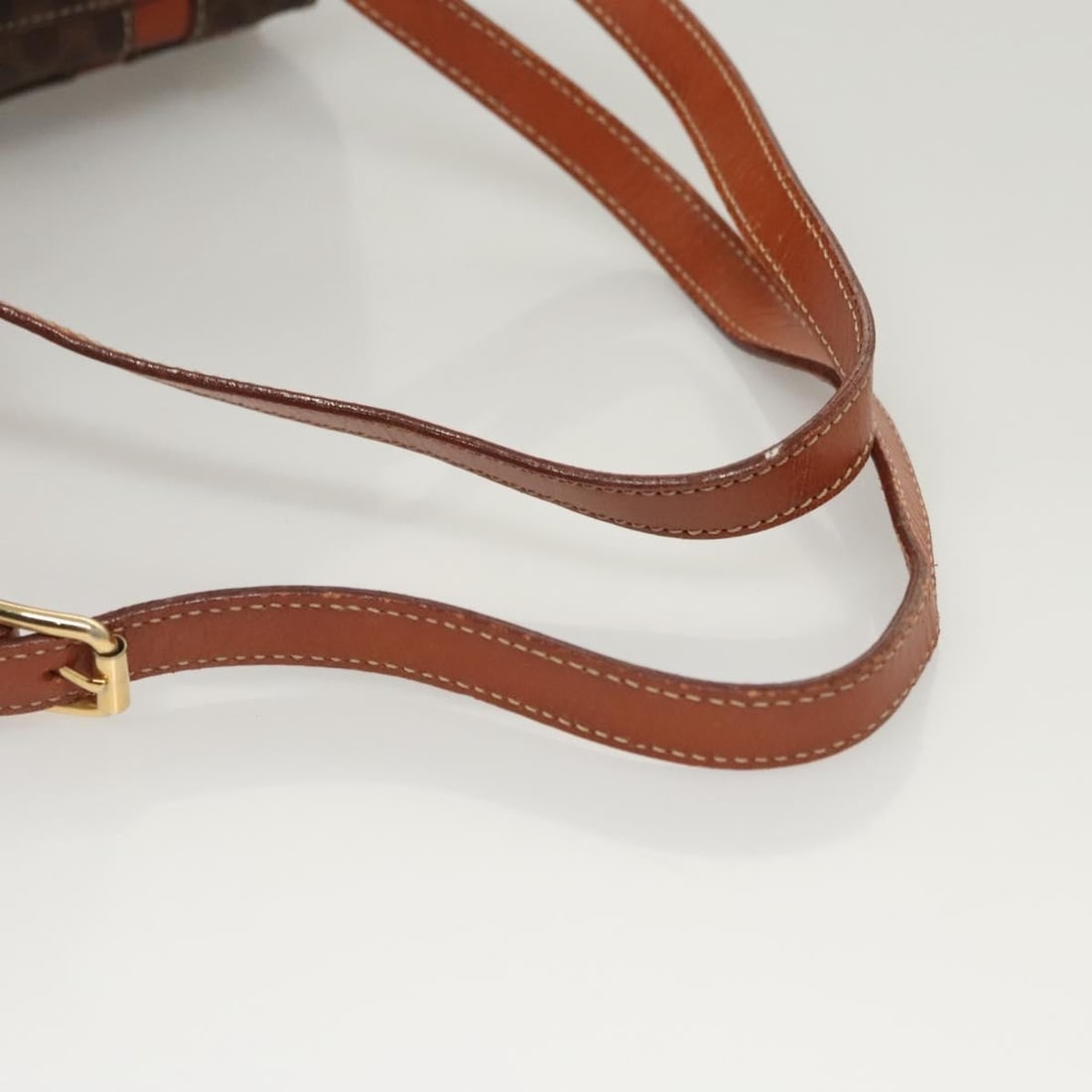 Macadam Brown Canvas Drawstring Backpack by Celine - 8