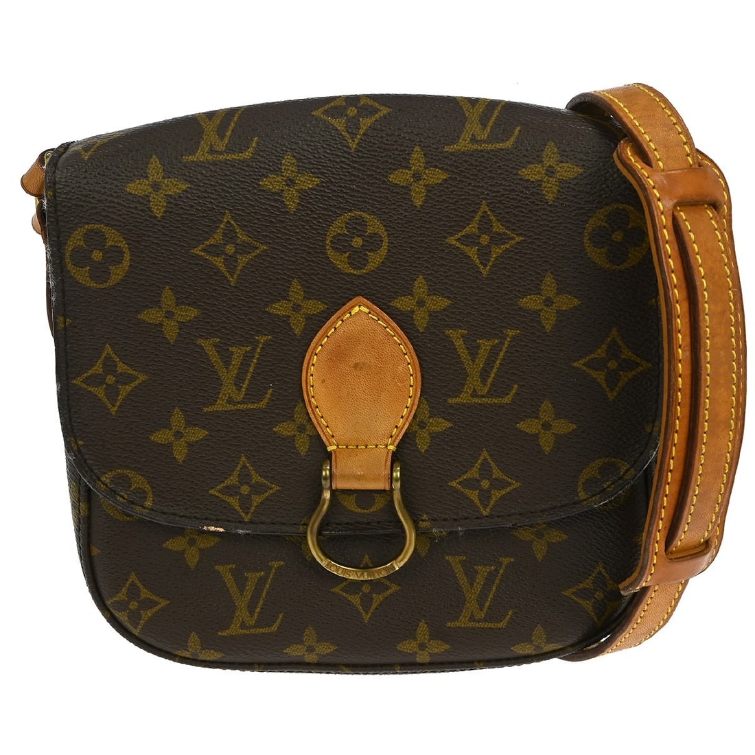 Louis Vuitton Monogram Canvas Saint Cloud MM Medium Brown Shoulder Bag: Louis Vuitton Monogram Canvas Saint Cloud MM Medium Brown Shoulder Bag This is a vintage Louis Vuitton Saint Cloud MM shoulder bag featuring the iconic brown monogram canvas leather exterior. The bag