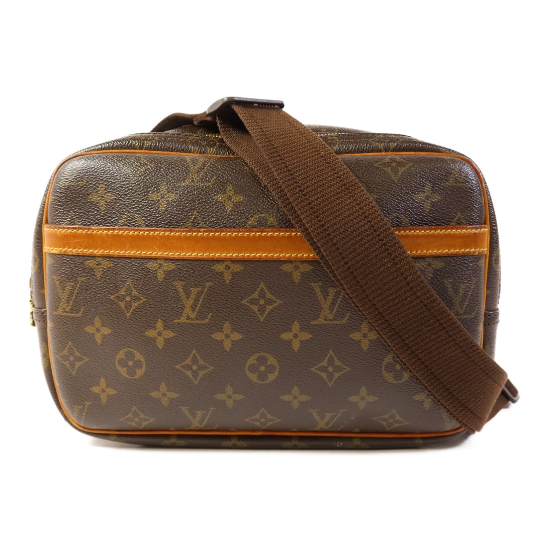 LOUIS VUITTON Reporter PM Shoulder Bag Brown Monogram GHW M45254: LOUIS VUITTON Reporter PM Shoulder Bag Brown Monogram GHW M45254 Introducing the LOUIS VUITTON Reporter PM Shoulder Bag, a stylish and practical accessory crafted from durable PVC coated canvas. This