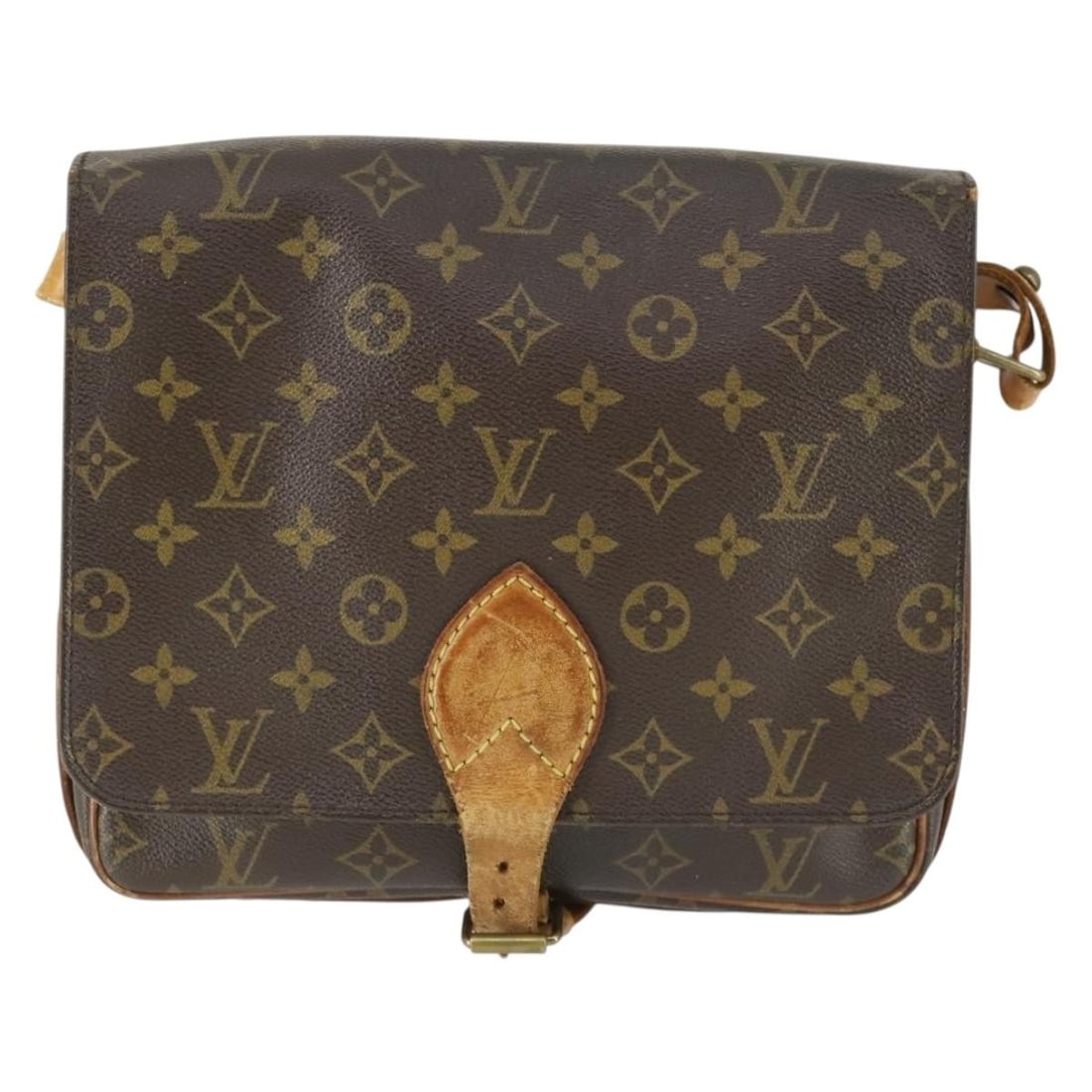 Louis Vuitton Monogram Canvas Cartouchiere Shoulder Bag 27cm: Louis Vuitton Monogram Canvas Cartouchiere Shoulder Bag 27cm This Louis Vuitton Cartouchiere handbag features the classic monogram canvas design tailored for women. It exhibits signs of wear including