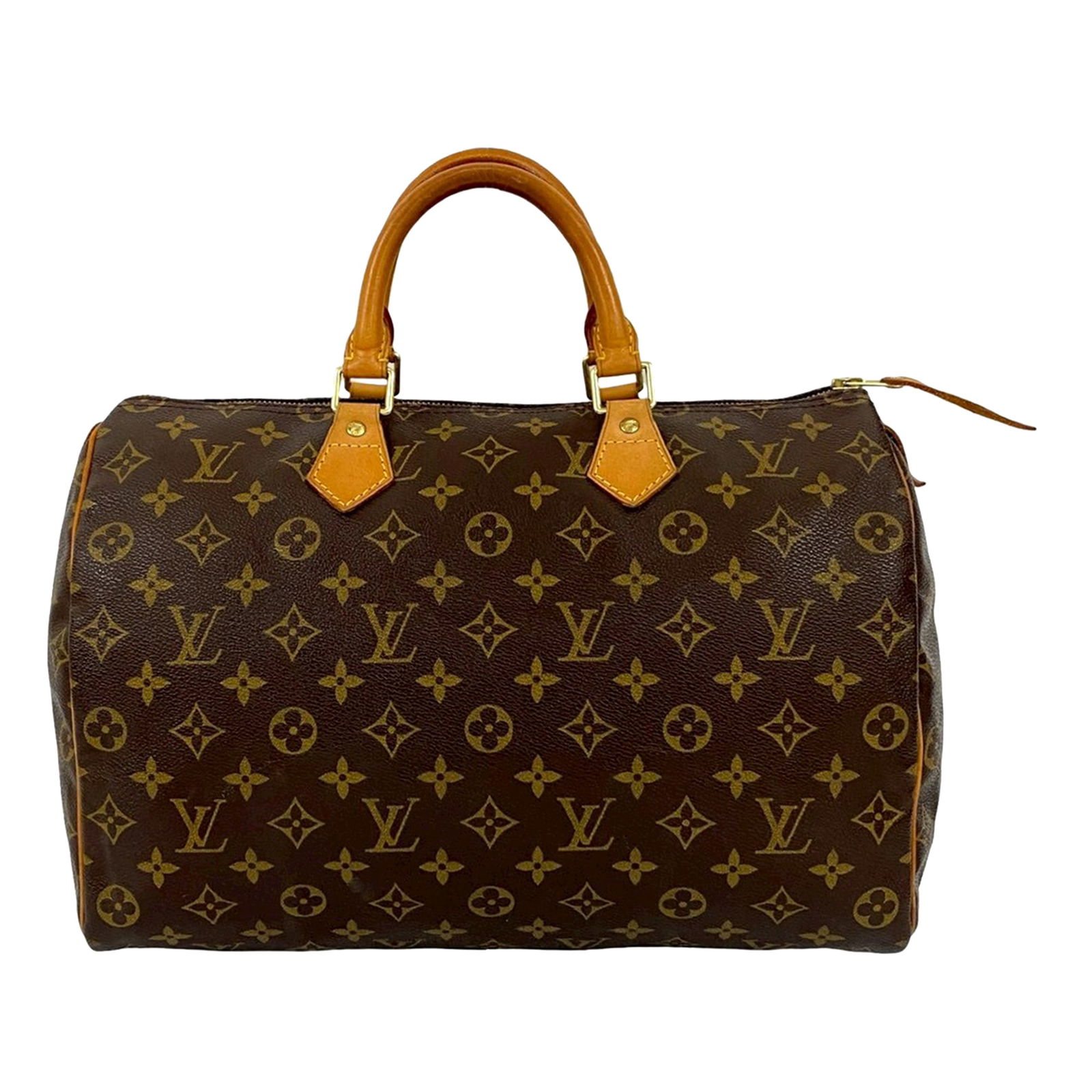 Louis Vuitton Speedy 35 Monogram Canvas Handbag with Vachetta Leather Trim (1 of 9)