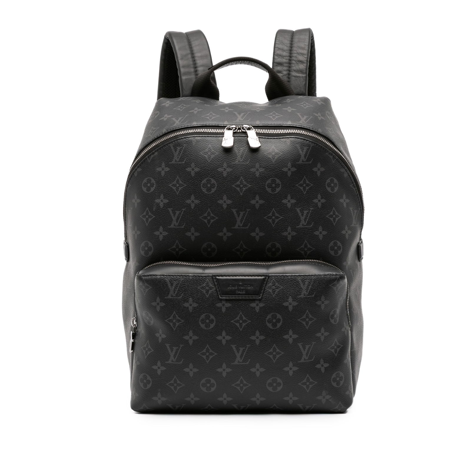 Louis Vuitton Monogram Eclipse Discovery Backpack Black Fabric: Louis Vuitton Monogram Eclipse Discovery Backpack Black Fabric The Louis Vuitton Monogram Eclipse Discovery backpack is crafted from durable monogram canvas, featuring a sleek black color. This stylis